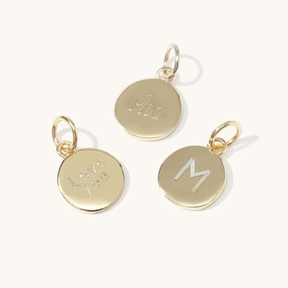 Personalised Disc & Letter Bracelet Gold